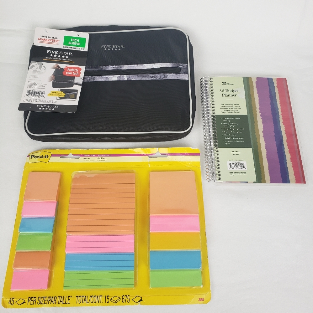 Five Star Black Stationery Set with Post-it Notes